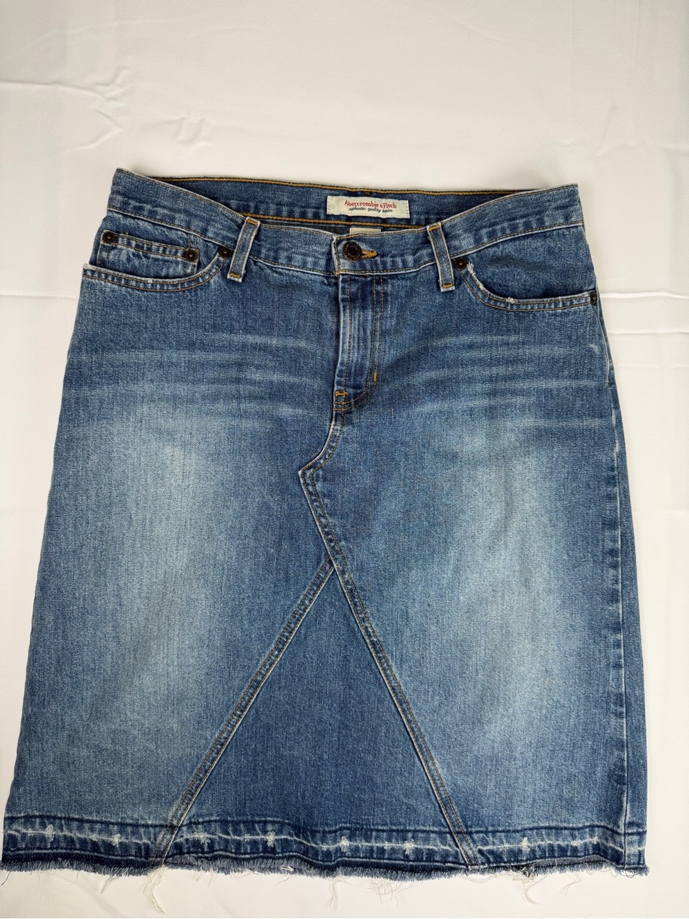 Abercrombie & Fitch Faded Blue Denim  Skirt -Distressed vintage